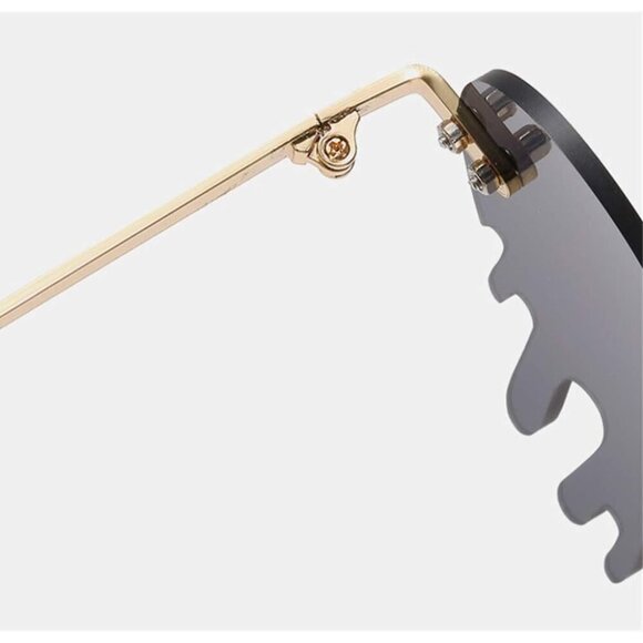 Heart Shaped Rimless Sunglasses Women Men UV400 Protect Fashion Accessories